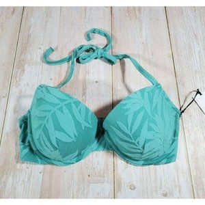 New Women's 34D Light Lift Jacquard Textured Bikini Top - Shade & Shore